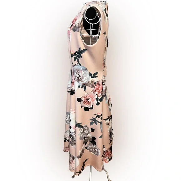 Calvin Klein Pink Floral Sleeveless Dress 10 - Picture 2 of 2